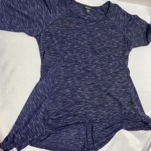 Torrid Size 0 HiLo Blue White Speckle Shirt